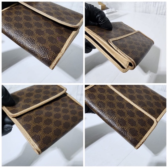 Authentic Celine Macadam Compact Wallet Beige/Brown - Picture 10 of 13